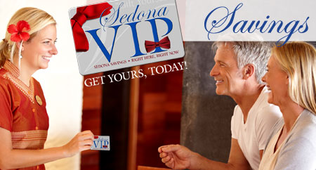 Sedona VIP savings card for discount coupons and deals
